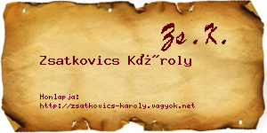 Zsatkovics Károly névjegykártya