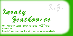 karoly zsatkovics business card